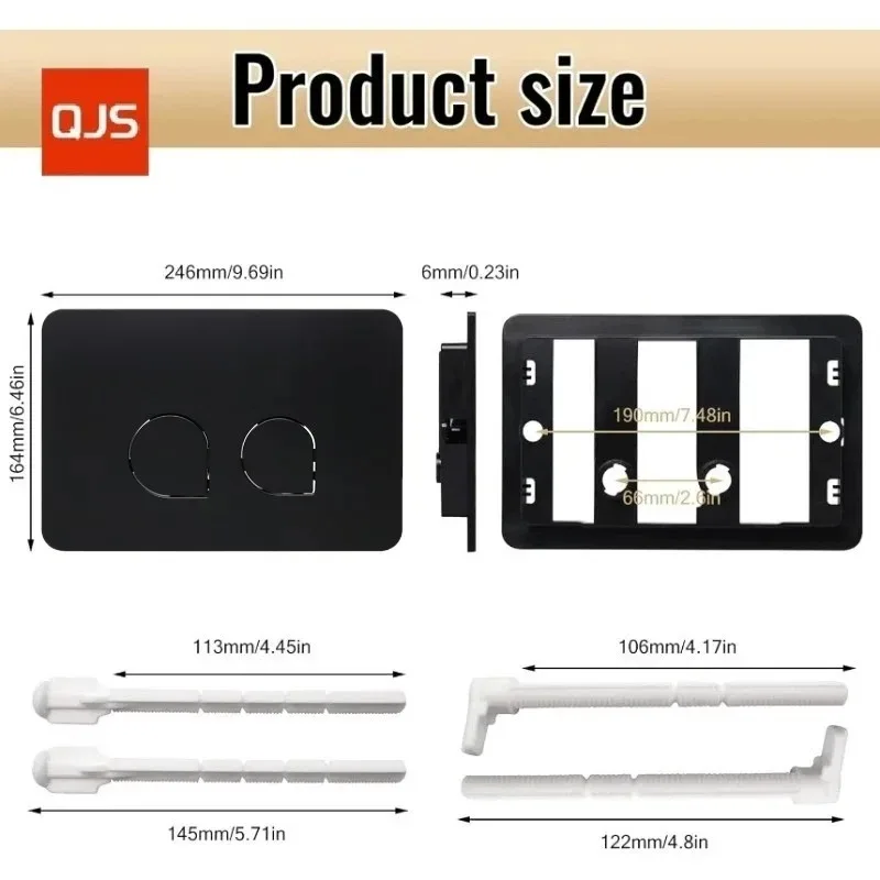 Dual Toilet Push Buttons Compatible with Geberi-t Sigma-all Series, Toilet Cistern Flush Panel, Hidden Tank Pushing Black Plate
Dual Toilet Push Buttons Compatible with Geberi-t Sigma-all Series, Toilet Cistern Flush Panel, Hidden Tank Pushing Black Plate