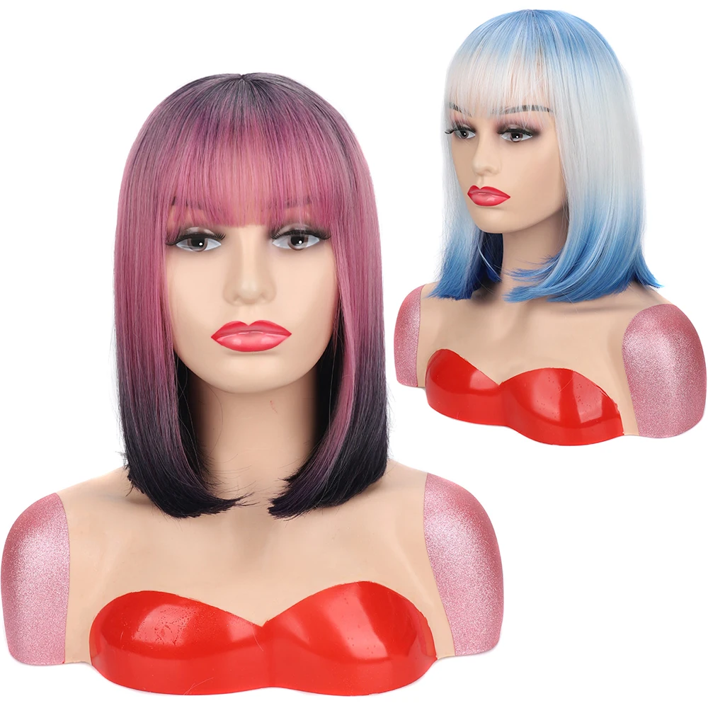 Synthetic Straight Short Bob Hair Wigs with Bangs Ombre Colors Shoulder Length Cosplay Daily Party Flapper Costume Wig for Women
Synthetic Straight Short Bob Hair Wigs with Bangs Ombre Colors Shoulder Length Cosplay Daily Party Flapper Costume Wig for Women