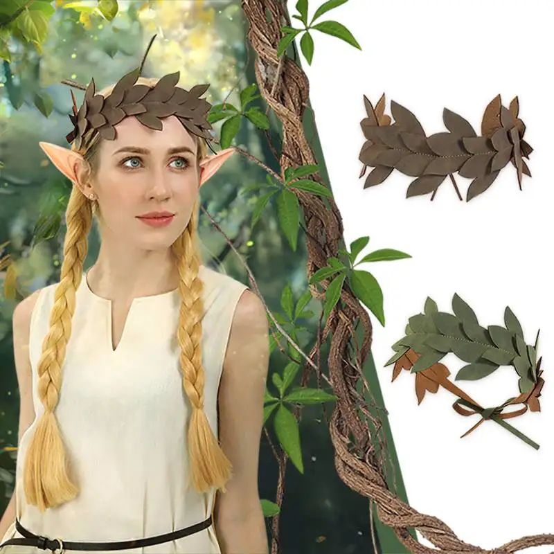 DAZCOS Medieval Faux Leather Headband Renaissance Woodland Fairy Leaf Headpiece for Women Flowered Fairy Elven Headband
DAZCOS Medieval Faux Leather Headband Renaissance Woodland Fairy Leaf Headpiece for Women Flowered Fairy Elven Headband