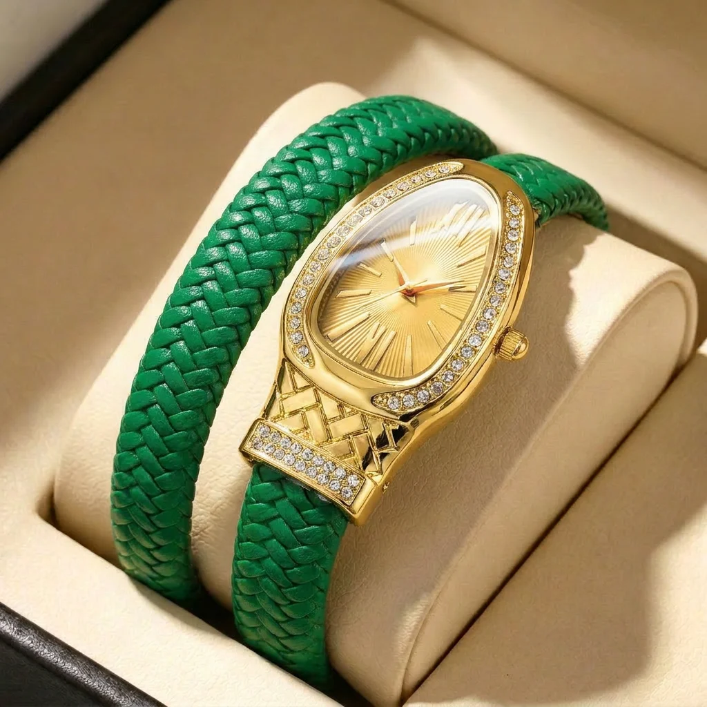 1pcs Women's gold dial leather strap vintage fashion sparkling bracelet jewelry details Quartz Watch for business party holiday
1pcs Women's gold dial leather strap vintage fashion sparkling bracelet jewelry details Quartz Watch for business party holiday