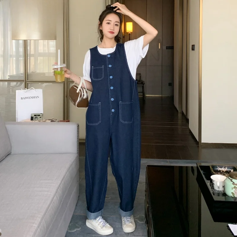 Summer New Women's Denim Overalls Loose Korean Style High Waist Casual Pants Vest Fashionable Ageless Versatile
Summer New Women's Denim Overalls Loose Korean Style High Waist Casual Pants Vest Fashionable Ageless Versatile