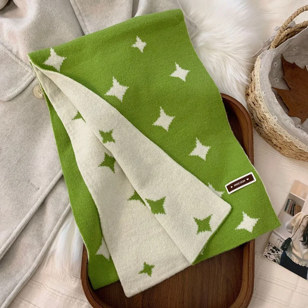 Harajuku Korean Style Star Pattern Neckerchief Soft Double Side Women Winter Scarf Thickened Cashmere Knitted Shawl Student
Harajuku Korean Style Star Pattern Neckerchief Soft Double Side Women Winter Scarf Thickened Cashmere Knitted Shawl Student