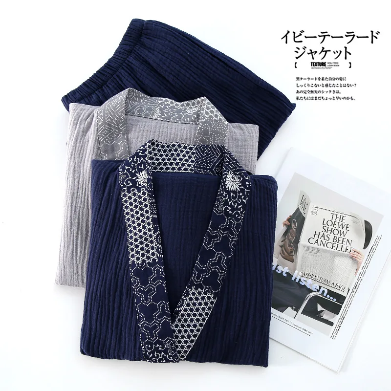 Pure Cotton Gauze Japanese Haori Kimono Sleepwear for Man Samurai Costume Bathrobe Pajamas Sets Woman Yukata Asian Clothes Party
Pure Cotton Gauze Japanese Haori Kimono Sleepwear for Man Samurai Costume Bathrobe Pajamas Sets Woman Yukata Asian Clothes Party