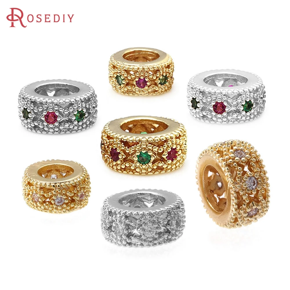 6PCS 18K Gold Color 6MM 8MM 10MM Brass and Zircon Wheel Bracelets Beads Spacer Beads High Quality Jewelry Diy Accessories Making
6PCS 18K Gold Color 6MM 8MM 10MM Brass and Zircon Wheel Bracelets Beads Spacer Beads High Quality Jewelry Diy Accessories Making