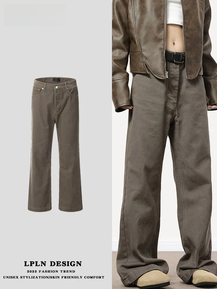 LPLN Vintage Coffee Brown Denim Jeans Loose Wide Leg Men's Women's American Desert Sle Straight Leg Trousers Casual Jeans
LPLN Vintage Coffee Brown Denim Jeans Loose Wide Leg Men's Women's American Desert Sle Straight Leg Trousers Casual Jeans