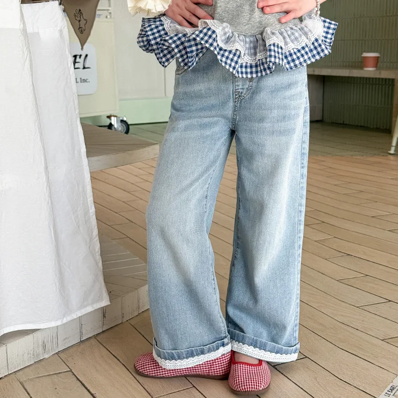 Girls Pants 2025 Summer New Childrens Clothing Korean Style Girls Baby Fashion Lace Curled Jeans Casual Simple Daily
Girls Pants 2025 Summer New Childrens Clothing Korean Style Girls Baby Fashion Lace Curled Jeans Casual Simple Daily