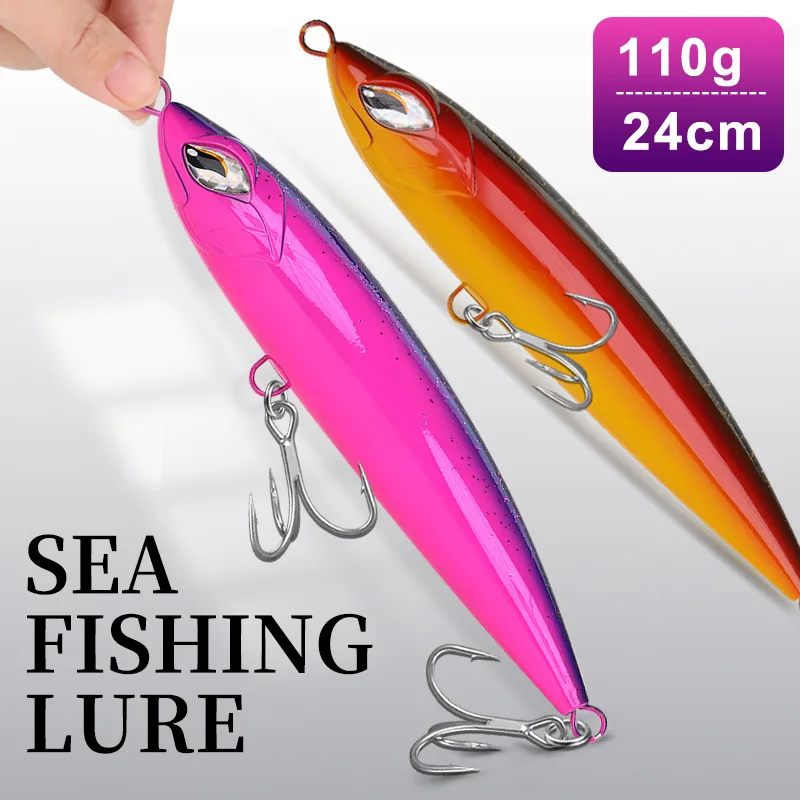 Fishing Lure Floating Pencil Lure Long Cast 24cm 110g Plastic Hard Bait Saltwater for Sea Bass Tuna Mackerel
Fishing Lure Floating Pencil Lure Long Cast 24cm 110g Plastic Hard Bait Saltwater for Sea Bass Tuna Mackerel