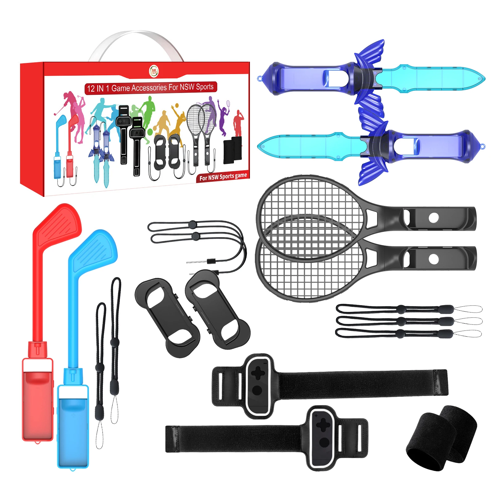 12 In 1 Sports Accessories Set for Nintendo Switch Sports Game Gift Box NS Game Set Golf Clubs Tennis Racket Unique Collection
12 In 1 Sports Accessories Set for Nintendo Switch Sports Game Gift Box NS Game Set Golf Clubs Tennis Racket Unique Collection