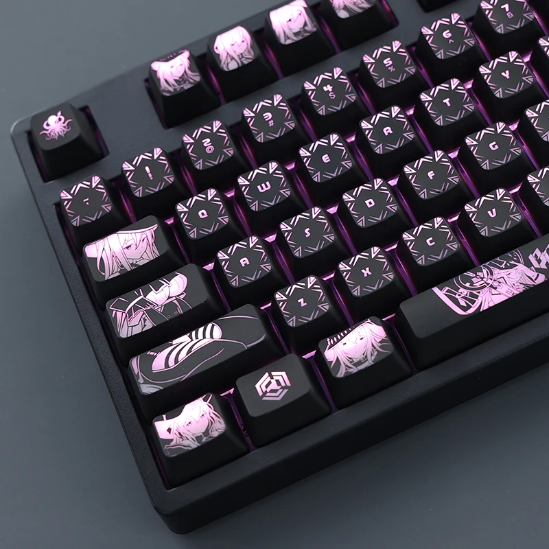 104 keys/Set Arknights Skadi Theme Anime Gaming Backlit PC Coating Keycap OEM Profile for MX Switch DIY Mechanical Keyboard
104 keys/Set Arknights Skadi Theme Anime Gaming Backlit PC Coating Keycap OEM Profile for MX Switch DIY Mechanical Keyboard