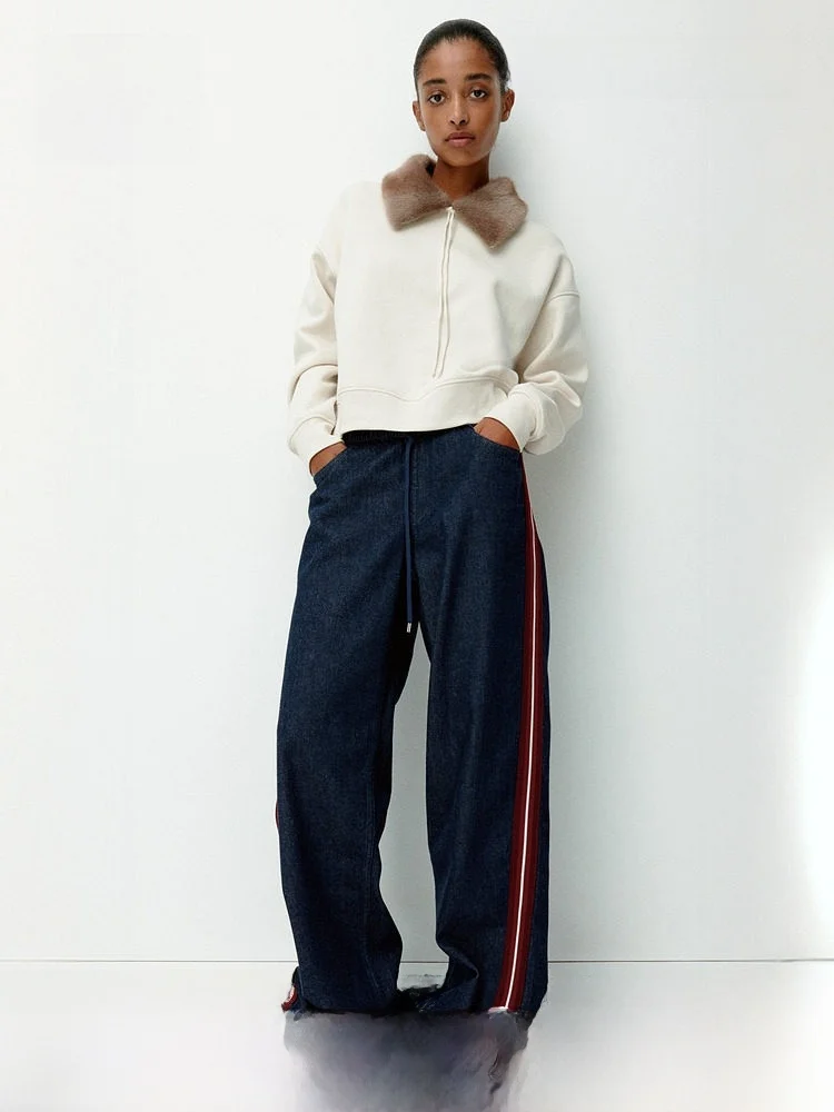 H&M Summer Women's Drawstring Denim Jeans Casual Loose Fit Natural Waist Cotton Material Comfortable Loose Style for Ladies
H&M Summer Women's Drawstring Denim Jeans Casual Loose Fit Natural Waist Cotton Material Comfortable Loose Style for Ladies