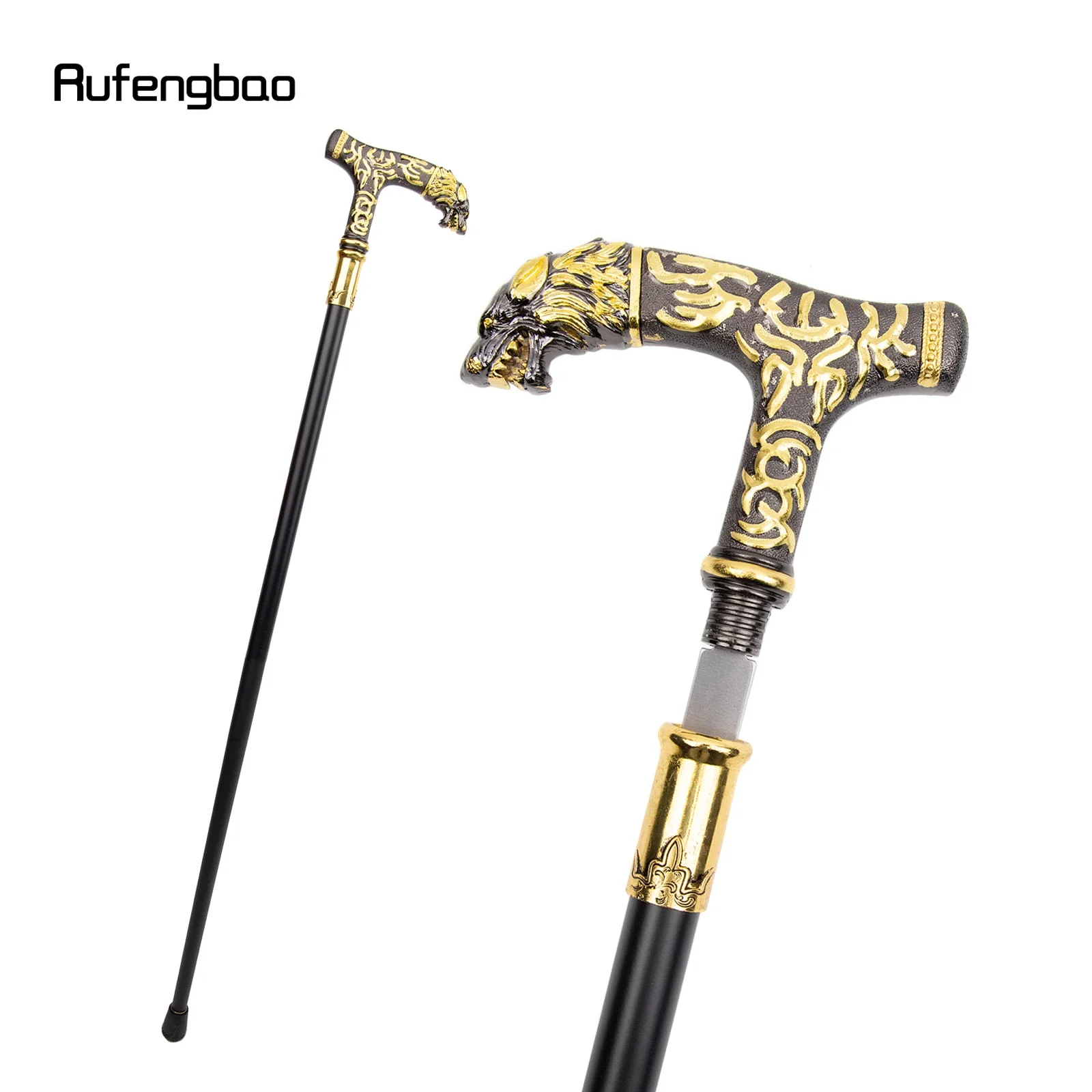 Golden Black Wolf Handle Single Joint Walking Stick with Hidden Plate Cane Plate Decorative Cospaly Party Halloween Crosier 93cm
Golden Black Wolf Handle Single Joint Walking Stick with Hidden Plate Cane Plate Decorative Cospaly Party Halloween Crosier 93cm