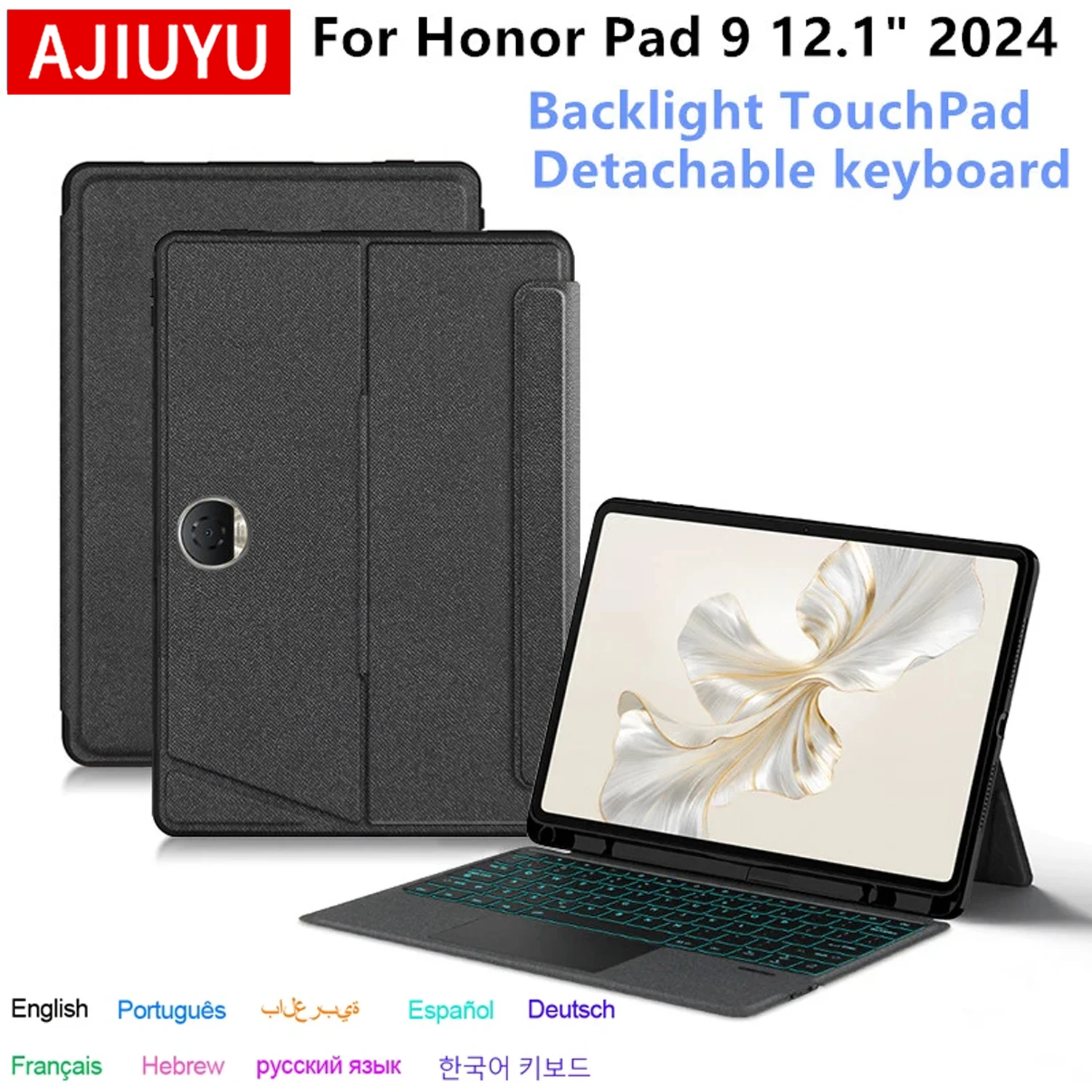 Клавиатура AJIUYU Backlight Magic Keyboard для Huawei Honor Pad 9 HEY2-W09 HEY2-W19 12.1" 2024, чехол-клавиатура для планшета Honor Pad9
Клавиатура AJIUYU Backlight Magic Keyboard для Huawei Honor Pad 9 HEY2-W09 HEY2-W19 12.1" 2024, чехол-клавиатура для планшета Honor Pad9