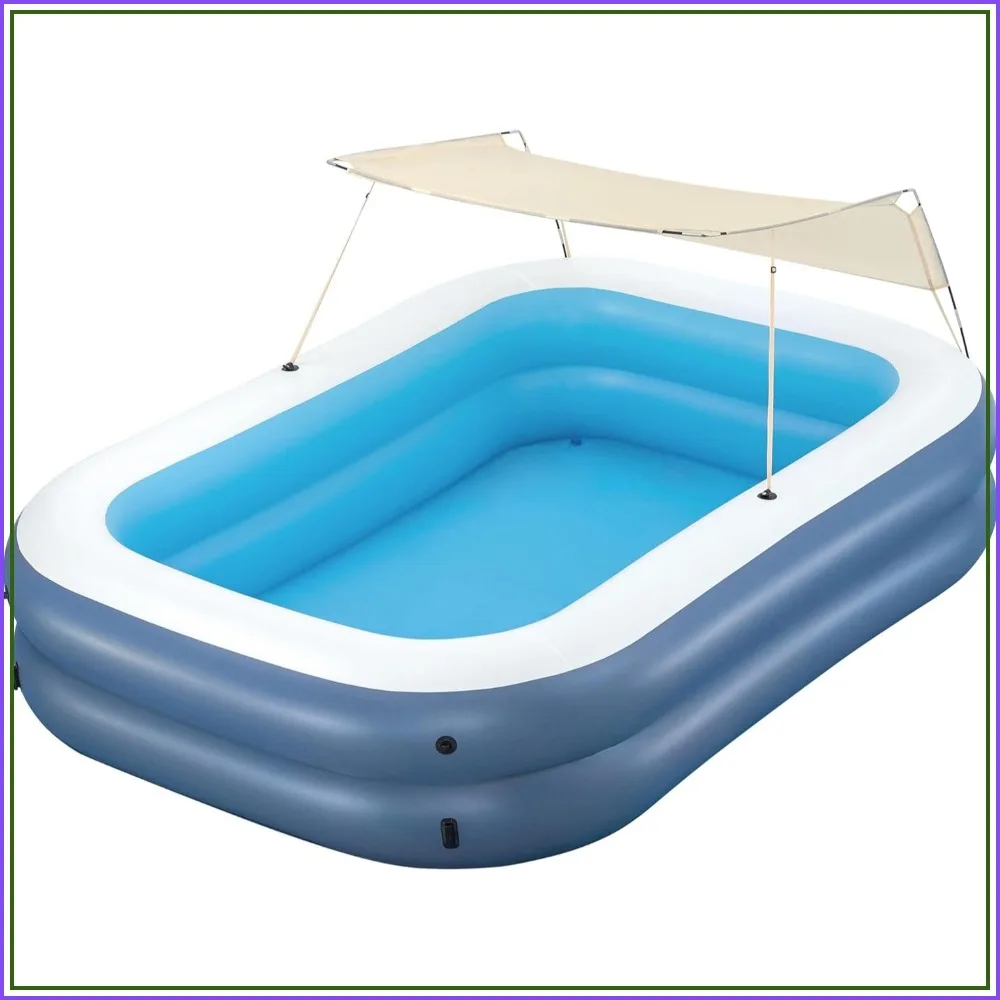 8ft x 70in Inflatable Family Pool with Sunshade for Kids Ages 6+ - 206 Gallons
8ft x 70in Inflatable Family Pool with Sunshade for Kids Ages 6+ - 206 Gallons