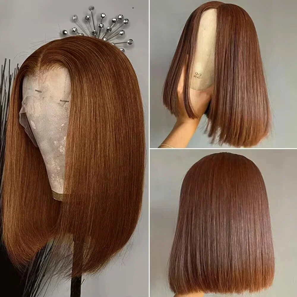 Chocolate Brown Bob Wig 13x4 Lace Frontal Bob Wig #4 Colored Short Bob Human Hair Wig #4 Pre Plucked Bob Wigs For Women
Chocolate Brown Bob Wig 13x4 Lace Frontal Bob Wig #4 Colored Short Bob Human Hair Wig #4 Pre Plucked Bob Wigs For Women