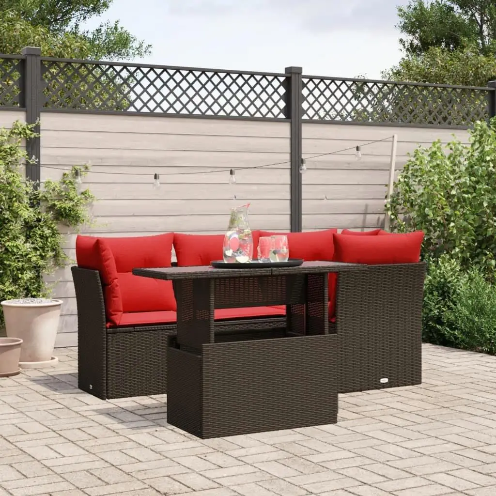 5 Piece Rattan Patio Sofa Set with Comfortable Cushions Outdoor Furniture Brown Wicker Sectional Garden Seating
5 Piece Rattan Patio Sofa Set with Comfortable Cushions Outdoor Furniture Brown Wicker Sectional Garden Seating