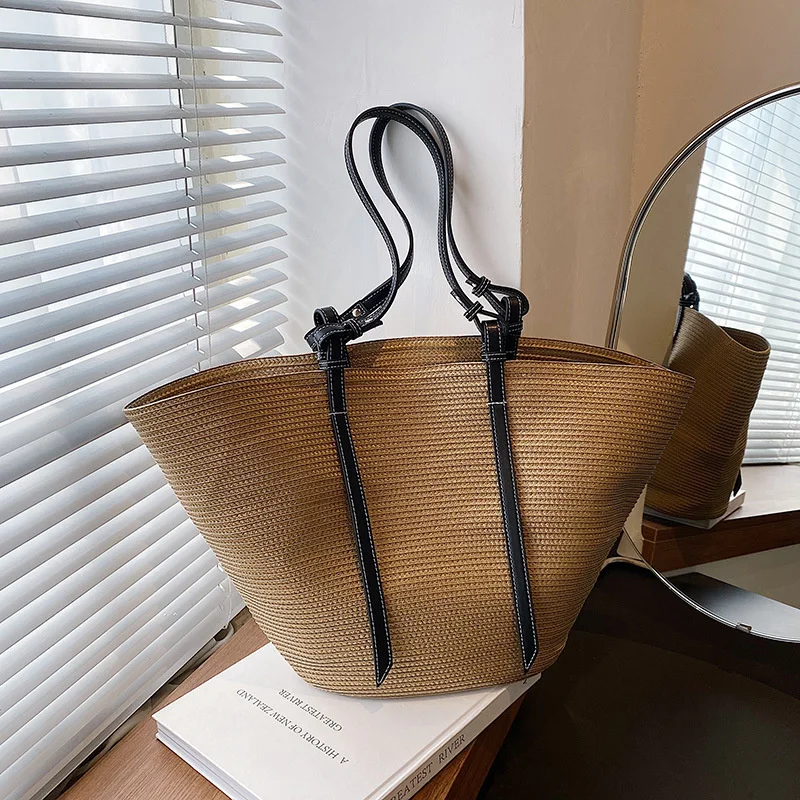 New Woven Vegetable Basket Pu Leather Tote Bag Large Capacity Beach Straw Holiday for Women Fashion Bucket
New Woven Vegetable Basket Pu Leather Tote Bag Large Capacity Beach Straw Holiday for Women Fashion Bucket