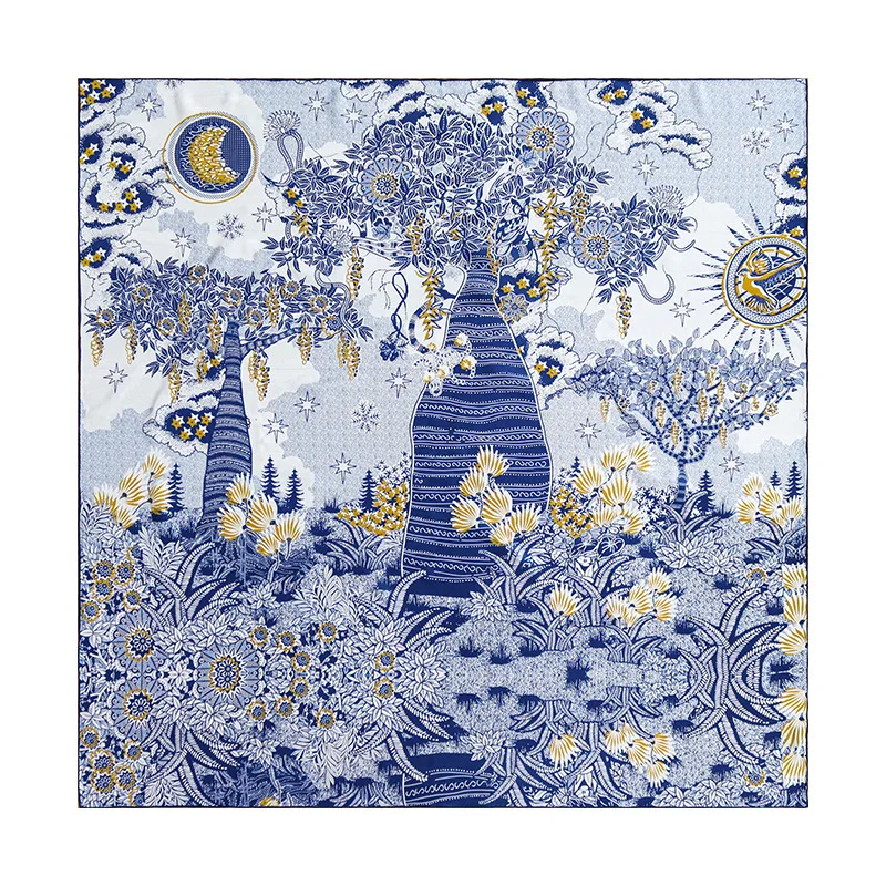 Blue Natural Mulberry Silk Scarf Luxury Designer Hand Rolled Edges Bandanas 110cm Summer Spring Head Hiar Scarves Shawls 110cm
Blue Natural Mulberry Silk Scarf Luxury Designer Hand Rolled Edges Bandanas 110cm Summer Spring Head Hiar Scarves Shawls 110cm
