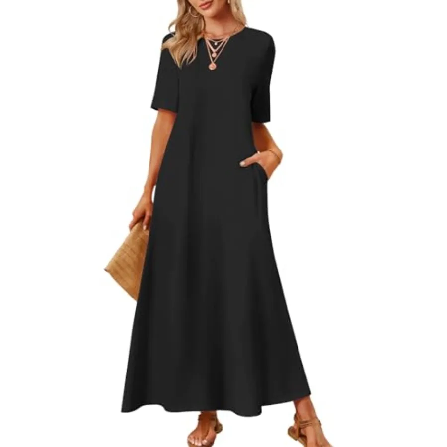 MEROKEETY Summer Casual Maxi Dresses for Women 2026 Vacation Crew Neck Short Sleeve Modest Long T Shirt Dress with Pockets
MEROKEETY Summer Casual Maxi Dresses for Women 2026 Vacation Crew Neck Short Sleeve Modest Long T Shirt Dress with Pockets