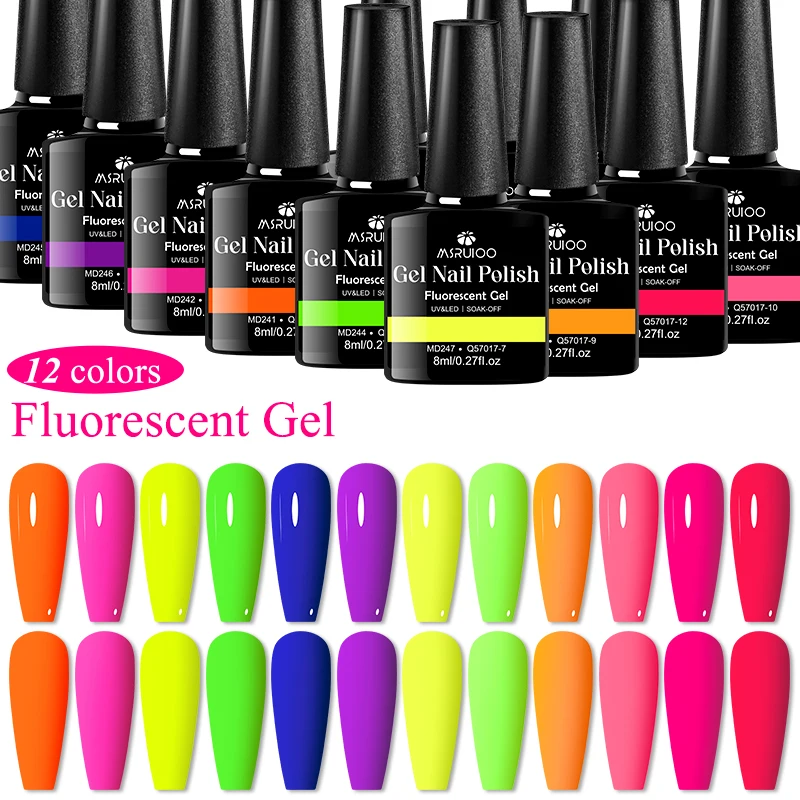 12pc 8ml Fluorescent Gel Nail Polish Set Spring Summer Nail Decorations LED Long Lasting Vernis Suitable for Women DIY Manicure
12pc 8ml Fluorescent Gel Nail Polish Set Spring Summer Nail Decorations LED Long Lasting Vernis Suitable for Women DIY Manicure