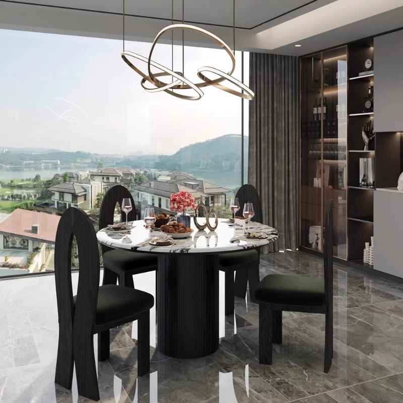Marble dining table household small apartment retro modern light luxury rock slab dining table
Marble dining table household small apartment retro modern light luxury rock slab dining table