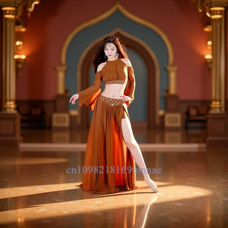 Belly Dancer Costume Rhinestone Mesh Performance Set Adult Oriental Dance Practice Outfit Group Dance Women's Dancing Clothing
Belly Dancer Costume Rhinestone Mesh Performance Set Adult Oriental Dance Practice Outfit Group Dance Women's Dancing Clothing