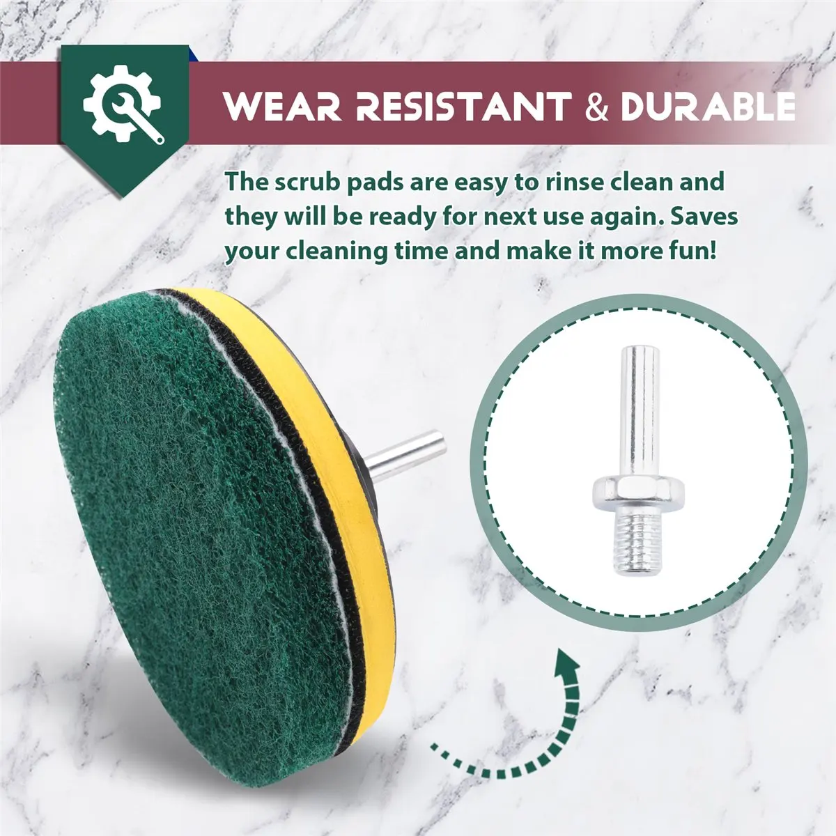 AA91 5 Inch Drill Power Brush Tile Scrubber Scouring Pads Cleaning Kit, Heavy Duty Household Cleaning Tool (Drill NOT Included)
AA91 5 Inch Drill Power Brush Tile Scrubber Scouring Pads Cleaning Kit, Heavy Duty Household Cleaning Tool (Drill NOT Included)
