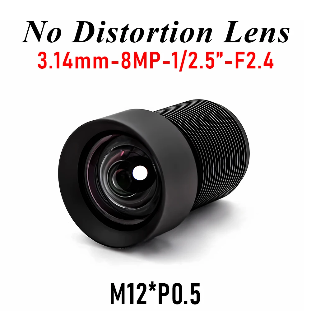8MP 3.14mm No Distortion M12 Lens 1/2.5 Inch Format F2.4 Distortionless CCTV Lens with 650nm IR Filter for Machine Vision Camera
8MP 3.14mm No Distortion M12 Lens 1/2.5 Inch Format F2.4 Distortionless CCTV Lens with 650nm IR Filter for Machine Vision Camera