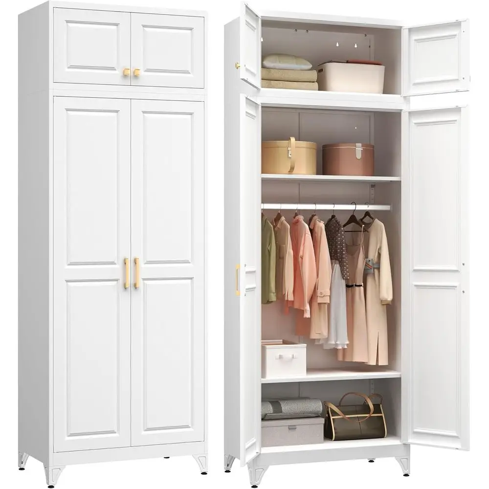 86 Tall White Metal Wardrobe Armoire with Hanging Rod, 18 Deep x 32 Wide, Assembly Required, Ships in 2 Packages
86 Tall White Metal Wardrobe Armoire with Hanging Rod, 18 Deep x 32 Wide, Assembly Required, Ships in 2 Packages