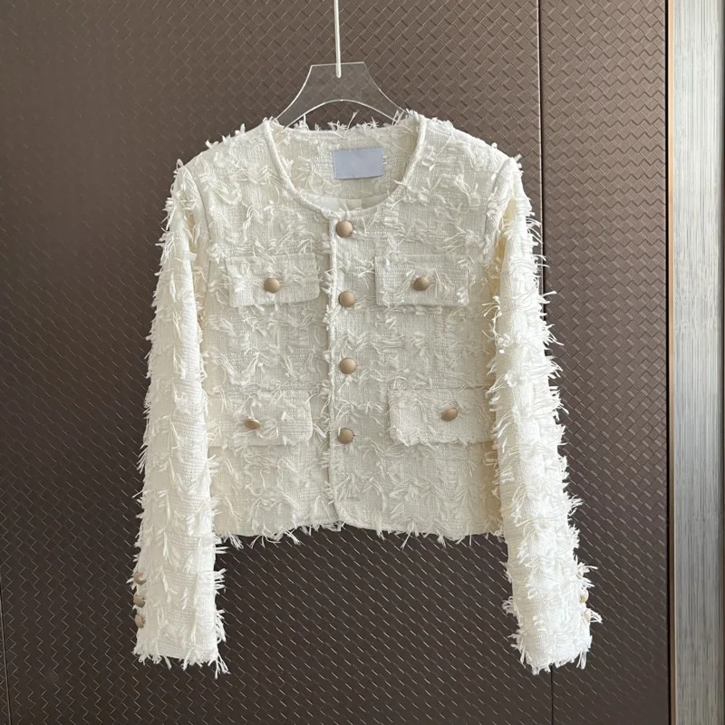 New Autumn Small Fragrant Tweed Jacket For Women Elegant O-Neck Long Sleeve Luxury Tassel Design Woolen Short Coat Outerwear
New Autumn Small Fragrant Tweed Jacket For Women Elegant O-Neck Long Sleeve Luxury Tassel Design Woolen Short Coat Outerwear