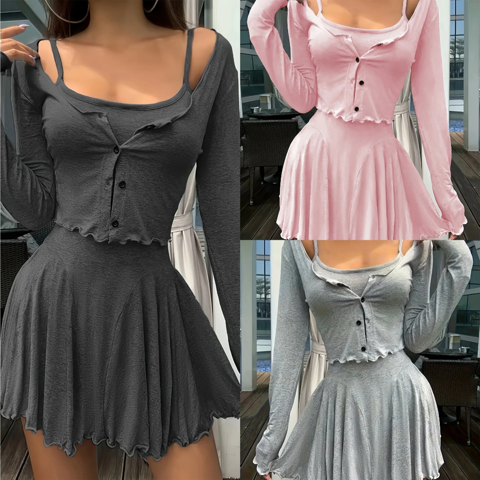 Комплект Sweet and Spicy Girl 2025: женский жакет-кардиган, многослойное летнее платье-бретелька, комплект из двух предметов
Комплект Sweet and Spicy Girl 2025: женский жакет-кардиган, многослойное летнее платье-бретелька, комплект из двух предметов