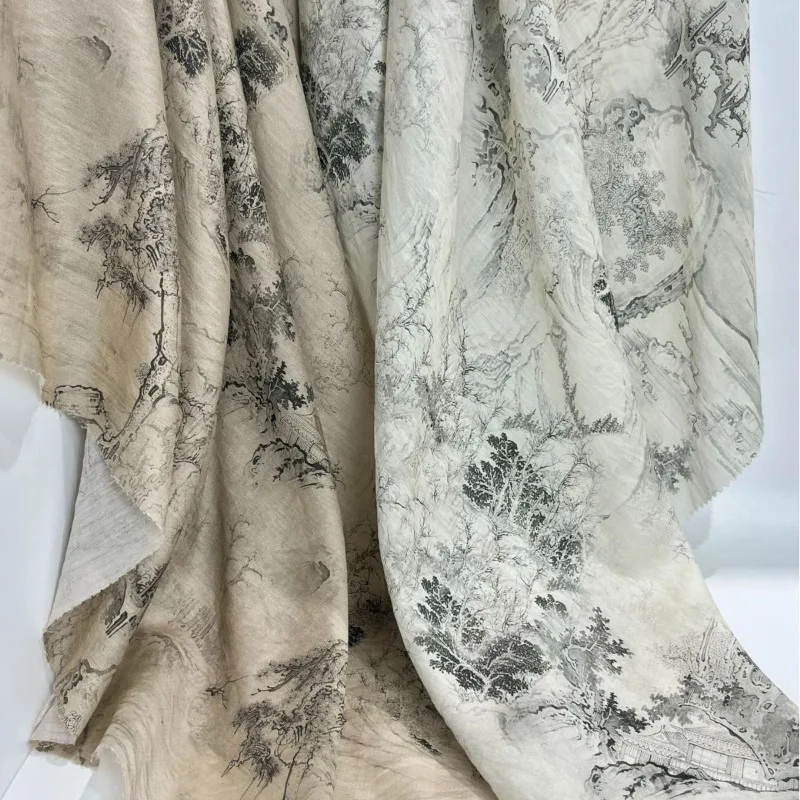 Коричнево-серый ацетатный принт, легкий новый китайский стиль, весна-лето, растительное волокно, влагоотводящая дышащая блузка, ткань 
Коричнево-серый ацетатный принт, легкий новый китайский стиль, весна-лето, растительное волокно, влагоотводящая дышащая блузка, ткань