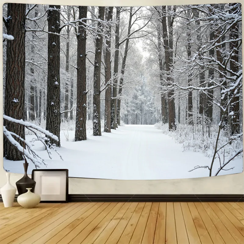 1pc Wall Tapestry "Winter Wonderland Forest Path Snowy Scene Decorative Tapestry"
1pc Wall Tapestry "Winter Wonderland Forest Path Snowy Scene Decorative Tapestry"