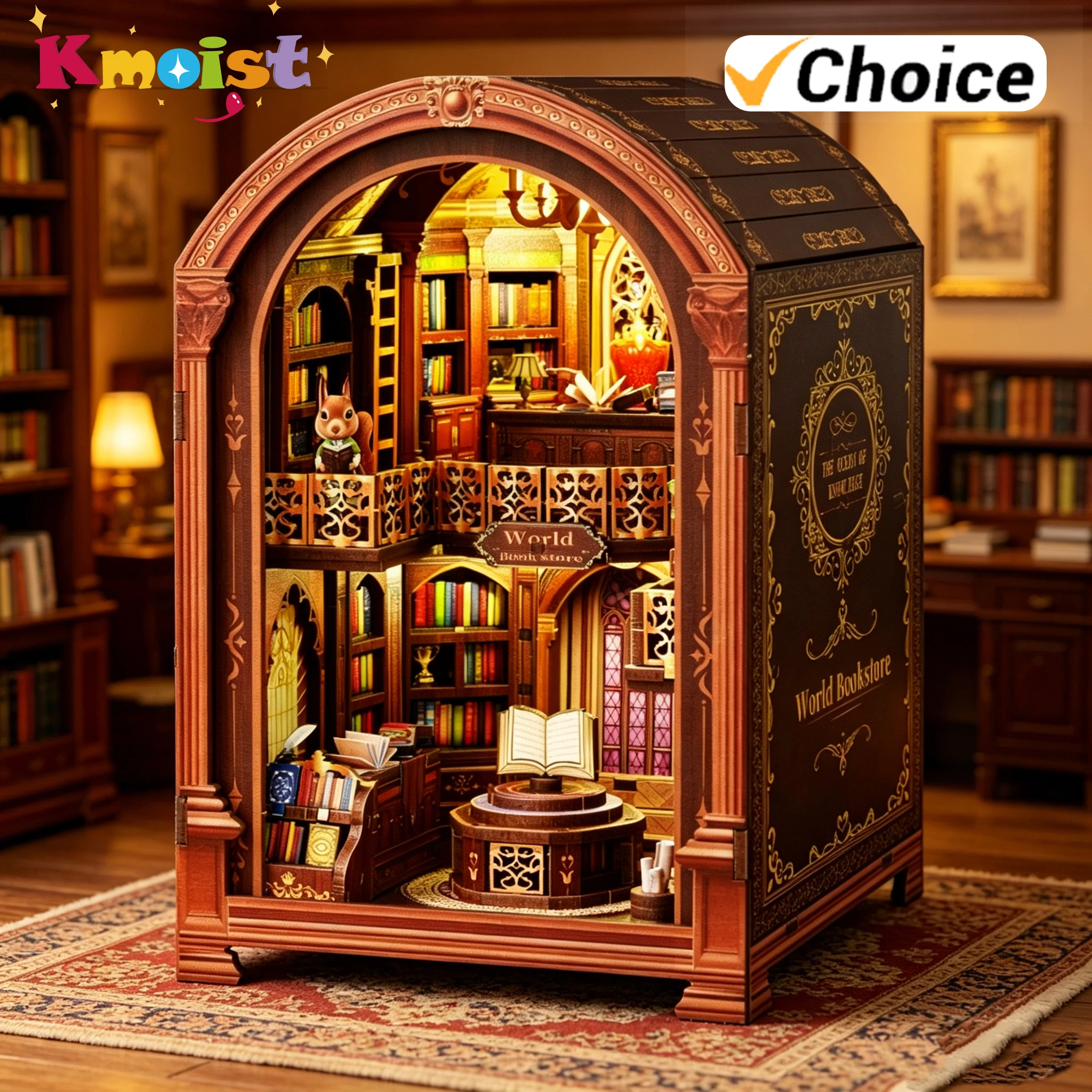 DIY Book Stand Assembly Wooden Bookstore Cabin Three-dimensional Book Stand Handmade Model Book Doll Houses Home Decor Gifts
DIY Book Stand Assembly Wooden Bookstore Cabin Three-dimensional Book Stand Handmade Model Book Doll Houses Home Decor Gifts