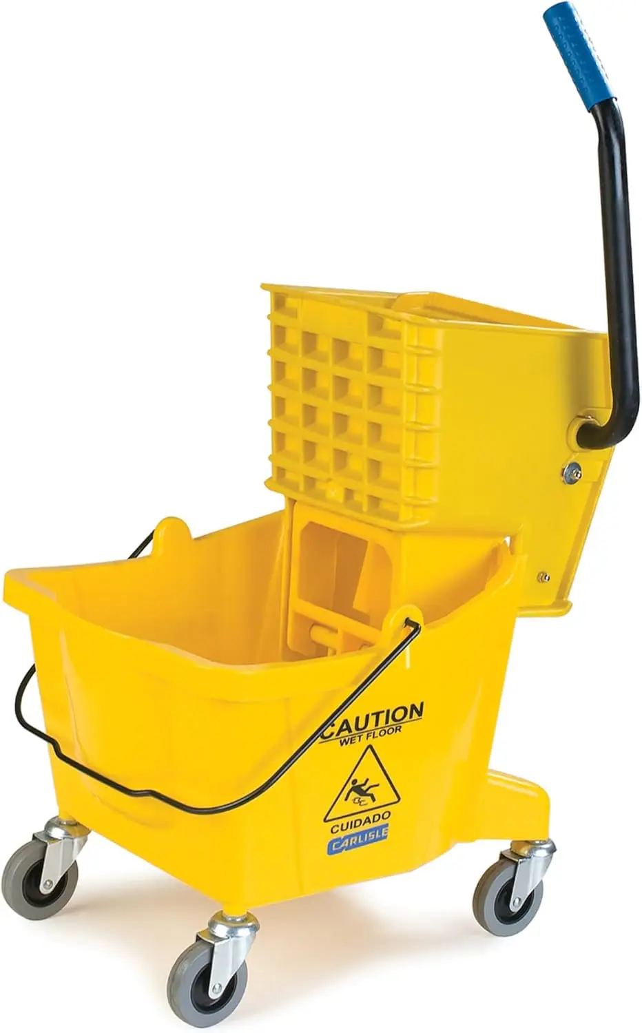 26 Quart Mop Bucket with Side Press Wringer, Swivel Casters, Polypropylene, for Commercial & Home Use
26 Quart Mop Bucket with Side Press Wringer, Swivel Casters, Polypropylene, for Commercial & Home Use
