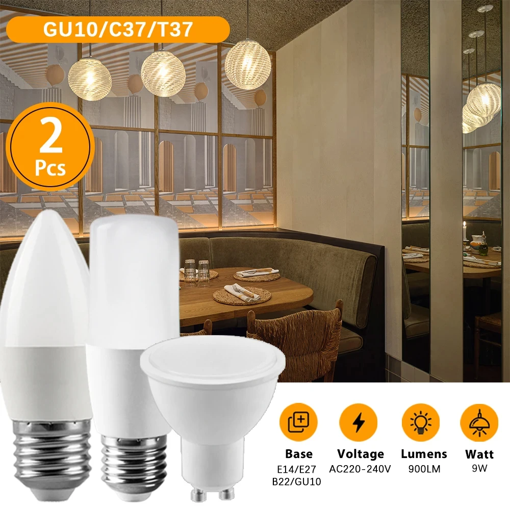 Светодиодная лампа C37/T37/GU10 светильник 9W AC220-240V E14/E27/B22/GU10, высокий люмен CRI80, без мерцания, теплый белый свет, для дома/кухни, 2 шт.
Светодиодная лампа C37/T37/GU10 светильник 9W AC220-240V E14/E27/B22/GU10, высокий люмен CRI80, без мерцания, теплый белый свет, для дома/кухни, 2 шт.