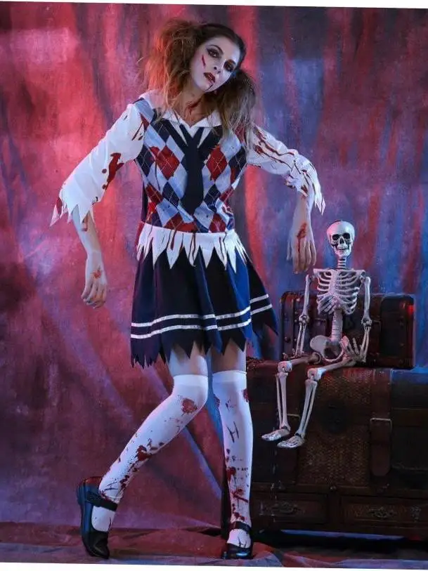 Halloween Cosplay Horror Zombie Uniform Set Women's Costume Gothic Style Stage Performance Traditional Chinese Clothing
Halloween Cosplay Horror Zombie Uniform Set Women's Costume Gothic Style Stage Performance Traditional Chinese Clothing