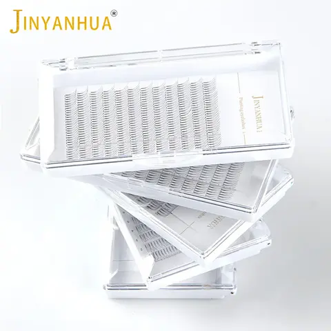 Heißer Verkauf 2D Wimpern Extensions 0,10mm J/B/C/D 8-14cm Natürliche Handgemachte fans Wimpern Semi-Permanent Make-Up Wimpern Vorgefertigten Volumen