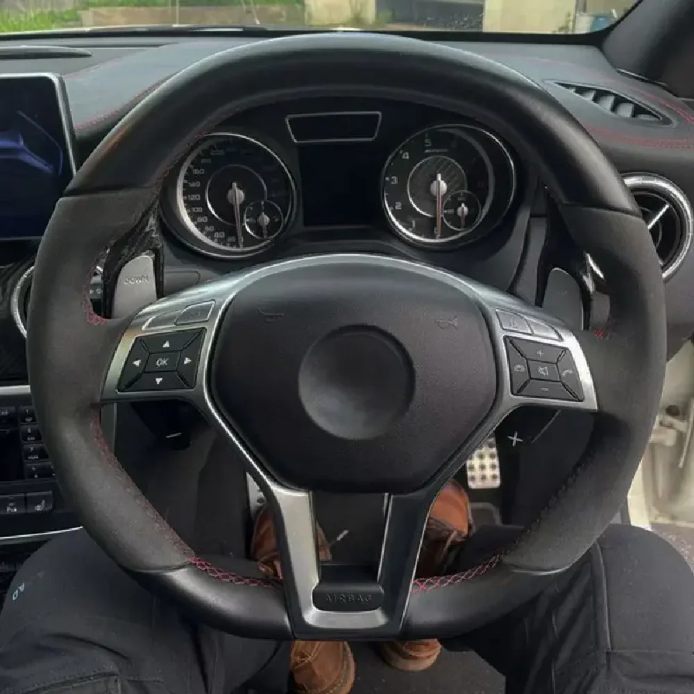 Car Steering Wheel Cover Customized Suede Leather Braid For Mercedes Benz A45 AMG W176 C63 W204 CLA C117 CLS S-Model 2011-2016
Car Steering Wheel Cover Customized Suede Leather Braid For Mercedes Benz A45 AMG W176 C63 W204 CLA C117 CLS S-Model 2011-2016