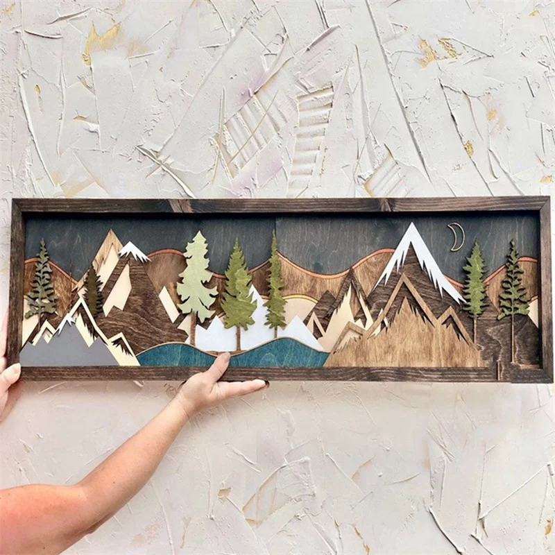 Wood Mountain Wall Art Will Bring Gable Art Decoration Sunset Moon Scene Decoration
Wood Mountain Wall Art Will Bring Gable Art Decoration Sunset Moon Scene Decoration