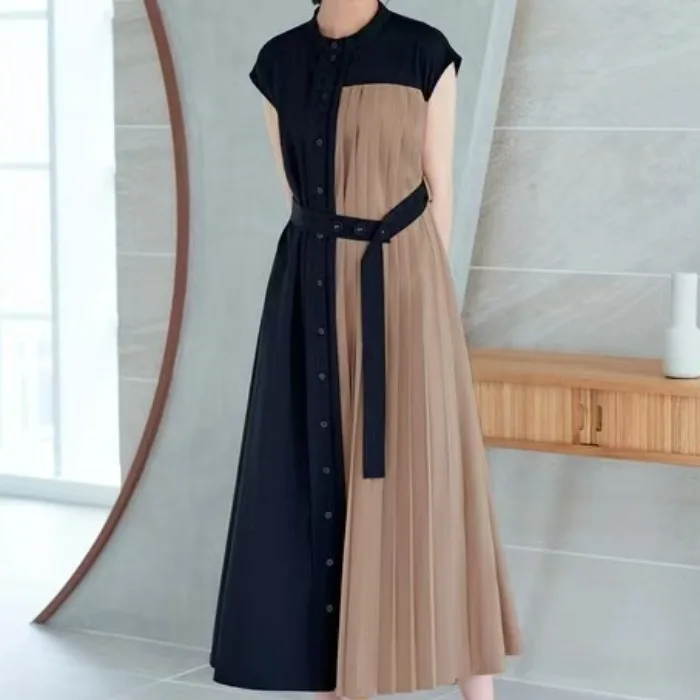 Корейское и японское летнее женское платье миди А-силуэта с коротким рукавом, плиссированное, в стиле колор-блок, свободного кроя, элегантное, длинное
Корейское и японское летнее женское платье миди А-силуэта с коротким рукавом, плиссированное, в стиле колор-блок, свободного кроя, элегантное, длинное