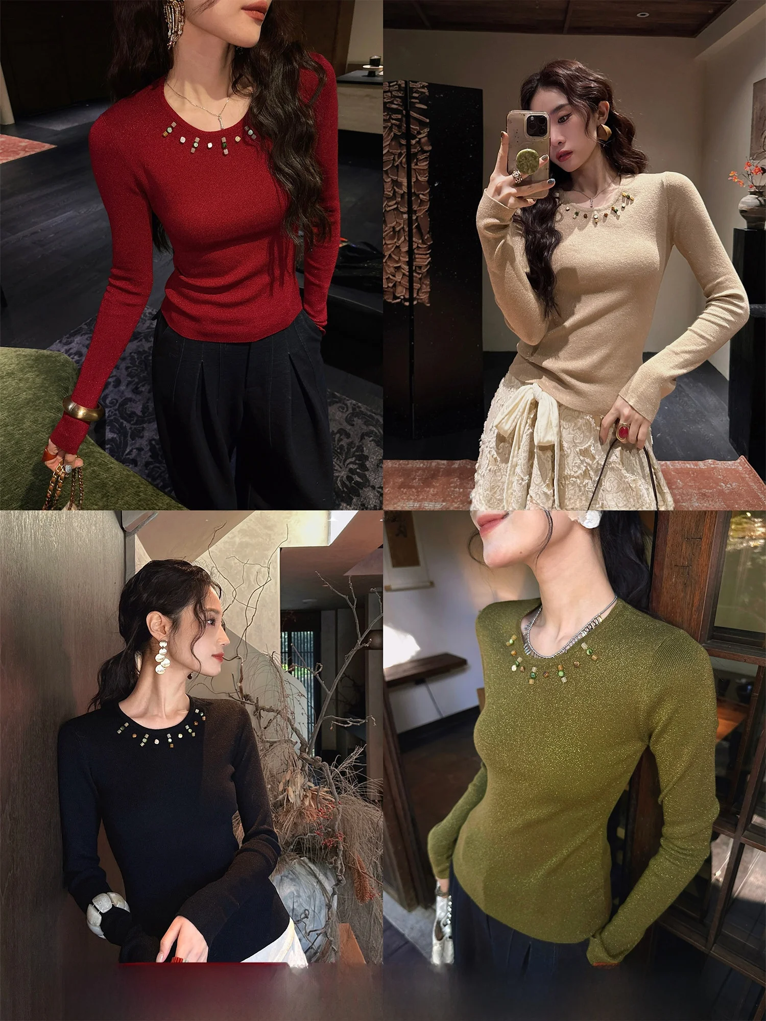 Женский шерстяной вязаный свитер Sanji Bla Flower, базовый слой, внутренняя одежда, китайский стиль, новая модель с золотым плетением, свободный крой, для повседневной носки
Женский шерстяной вязаный свитер Sanji Bla Flower, базовый слой, внутренняя одежда, китайский стиль, новая модель с золотым плетением, свободный крой, для повседневной носки