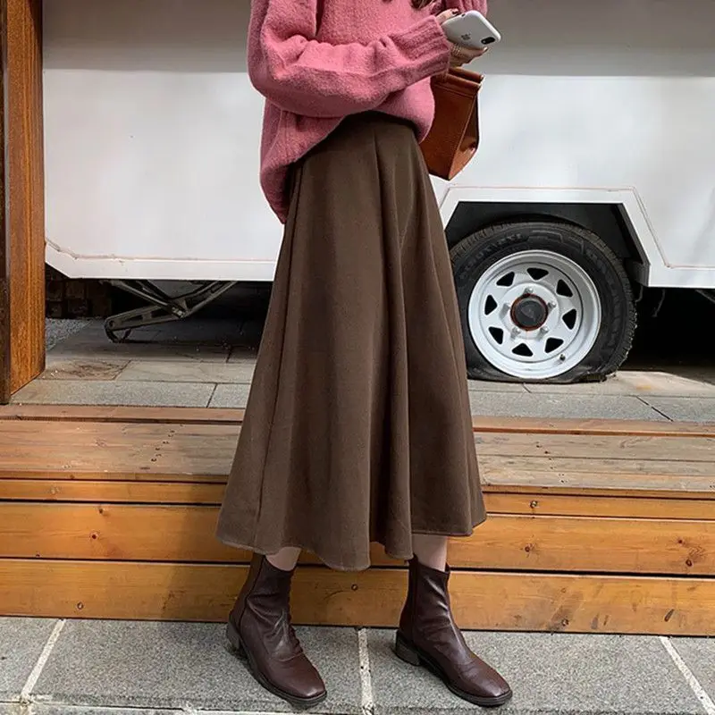 Spring Autumn Winter Coffee Color Umbrella Skirt Women's Mid-Length A-Line Skirts Flared Hem High Waist plus Size Skirts
Spring Autumn Winter Coffee Color Umbrella Skirt Women's Mid-Length A-Line Skirts Flared Hem High Waist plus Size Skirts
