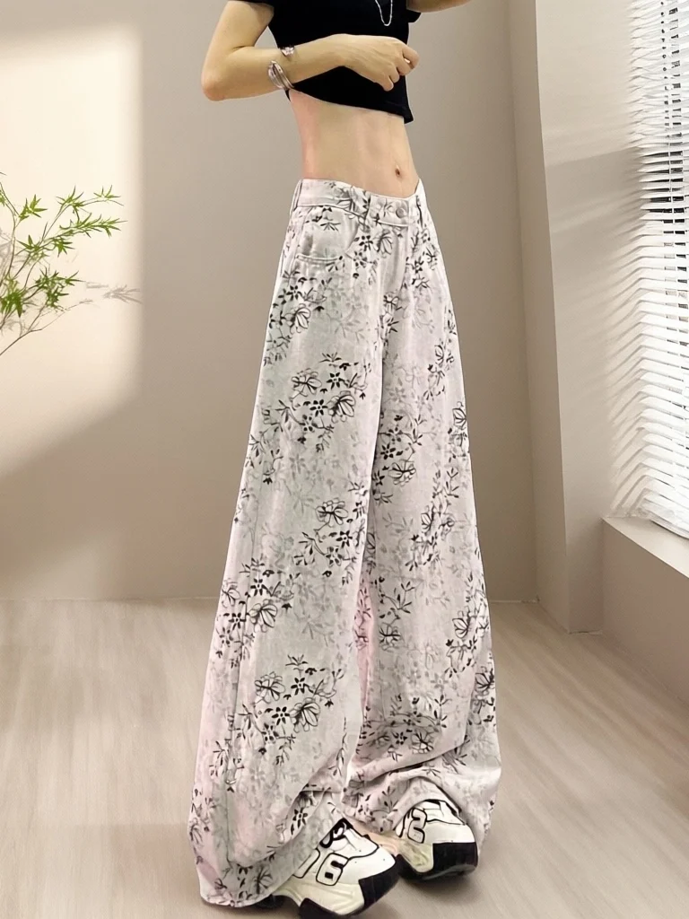 Retro Versatile Washed Floral Straight Leg High Waist Wide Leg Floor Length Jeans Women's Design Sensation Loose Drapey Denim
Retro Versatile Washed Floral Straight Leg High Waist Wide Leg Floor Length Jeans Women's Design Sensation Loose Drapey Denim