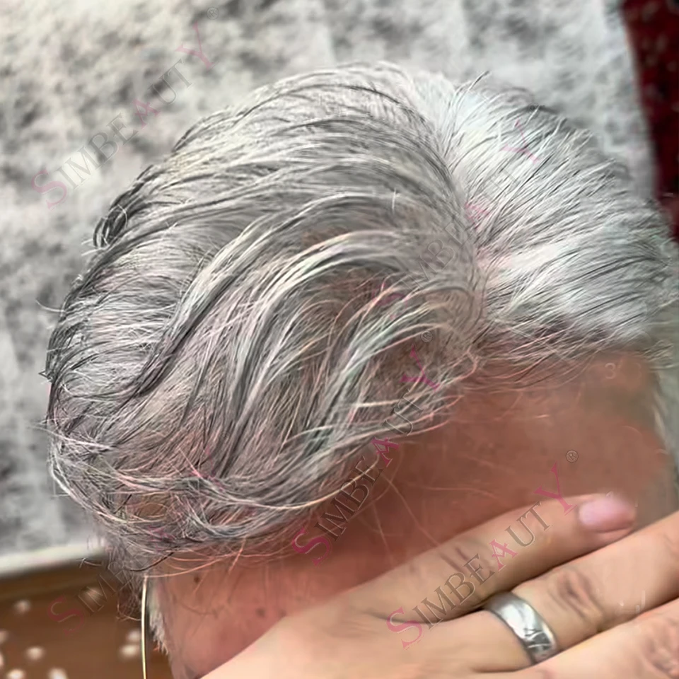 Natural Hairline 1b80 1b50# Grey 0.1mm PU Men Toupee Full Thin Skin 100% Human Hair Men's Capillary Prothesis Hairpiece Man wigs
Natural Hairline 1b80 1b50# Grey 0.1mm PU Men Toupee Full Thin Skin 100% Human Hair Men's Capillary Prothesis Hairpiece Man wigs