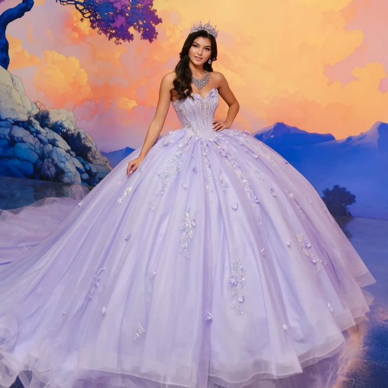 Лавандовое блестящее платье Quinceanera, бальное платье с открытыми плечами, аппликация, цветок, бисер, тюль, милое платье 16, Vestidos 15 De Anos
Лавандовое блестящее платье Quinceanera, бальное платье с открытыми плечами, аппликация, цветок, бисер, тюль, милое платье 16, Vestidos 15 De Anos