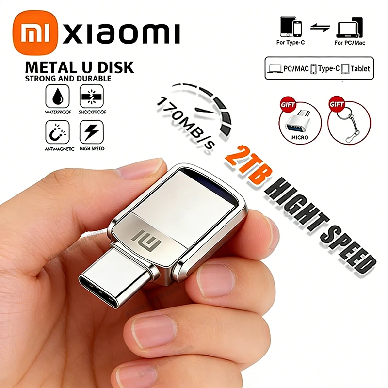 Xiaomi U Disk USB 3.2 Type-C Interface 2TB Metal Pendrive Mobile Phone Computer Mutual Transmission Flash Drive 1TB USB Memory
Xiaomi U Disk USB 3.2 Type-C Interface 2TB Metal Pendrive Mobile Phone Computer Mutual Transmission Flash Drive 1TB USB Memory