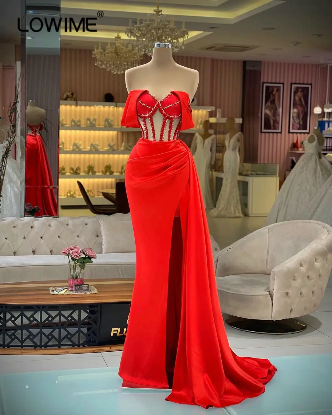 2022 Red Long Mermaid Evening Dresses for Women Sweetheart Neck See Throguh Exposed Borning High Side Split Party Gowns
2022 Red Long Mermaid Evening Dresses for Women Sweetheart Neck See Throguh Exposed Borning High Side Split Party Gowns