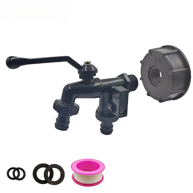 Faucet All Black 1/2 Gardening Dual Outlet Zinc Alloy Faucet One in And Two Out Dual Nipple Faucet
Faucet All Black 1/2 Gardening Dual Outlet Zinc Alloy Faucet One in And Two Out Dual Nipple Faucet
