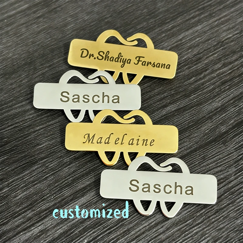 Profession Custom Name Lapel Tag Pins Brooch Teeth Doctor Nurse Stainless Steel Nameplate Personalized Woman Man Badge Pin
Profession Custom Name Lapel Tag Pins Brooch Teeth Doctor Nurse Stainless Steel Nameplate Personalized Woman Man Badge Pin