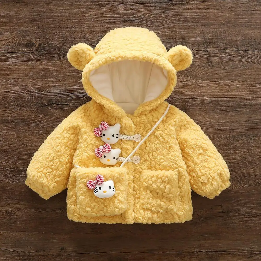 Sanrio Hello Kitty Girls Lamb Velvet Baby Korean Hooded Winter Children's Clothing Plus Fleece Jacket Warm Thicken Overcoat Gift
Sanrio Hello Kitty Girls Lamb Velvet Baby Korean Hooded Winter Children's Clothing Plus Fleece Jacket Warm Thicken Overcoat Gift